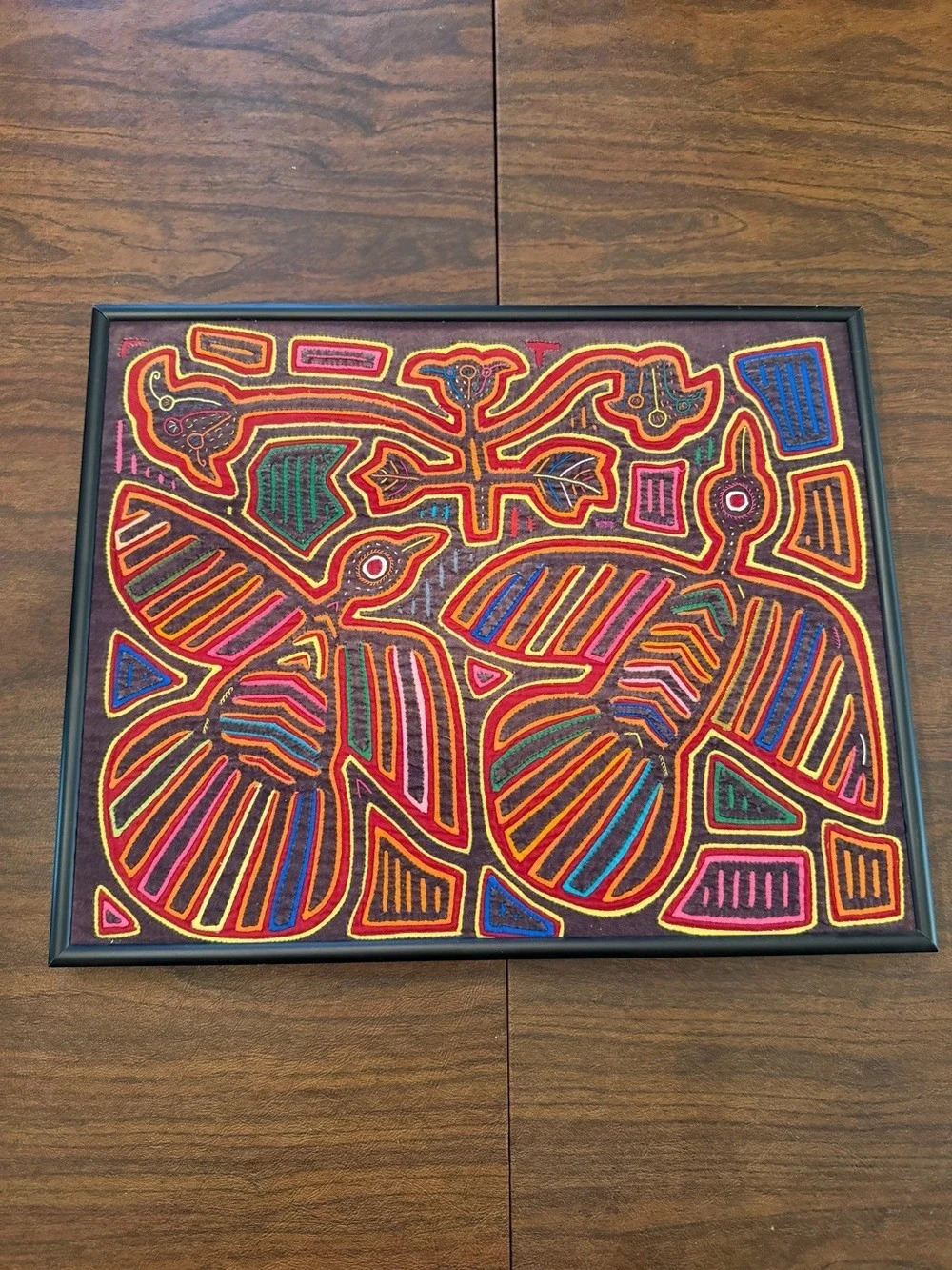 Framed Geometric Fiber Wall Art